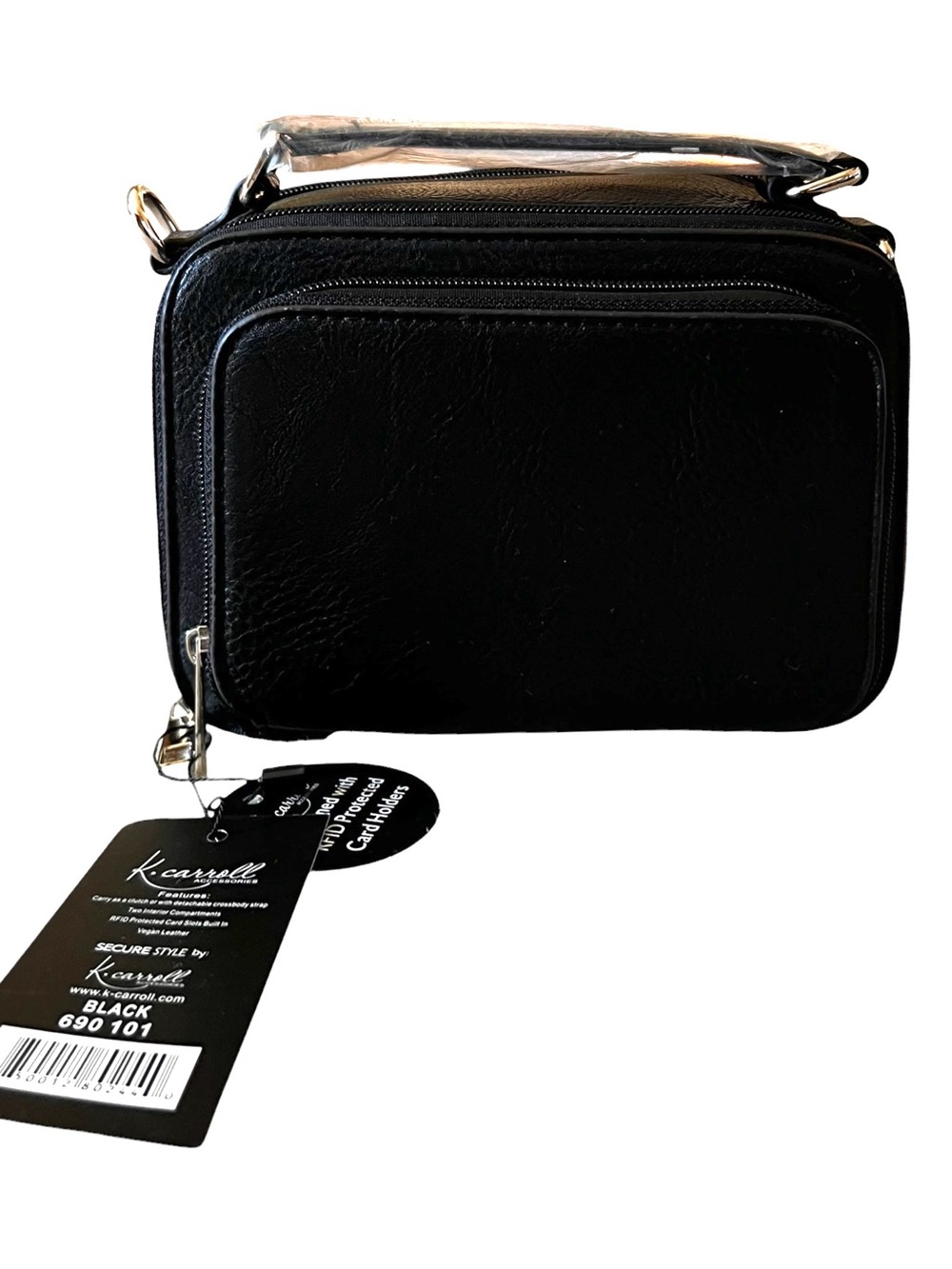 NWT Oprah’s Fav 2021 K. Carroll Kelsey Crossbody Vegan Leather Satchel Black